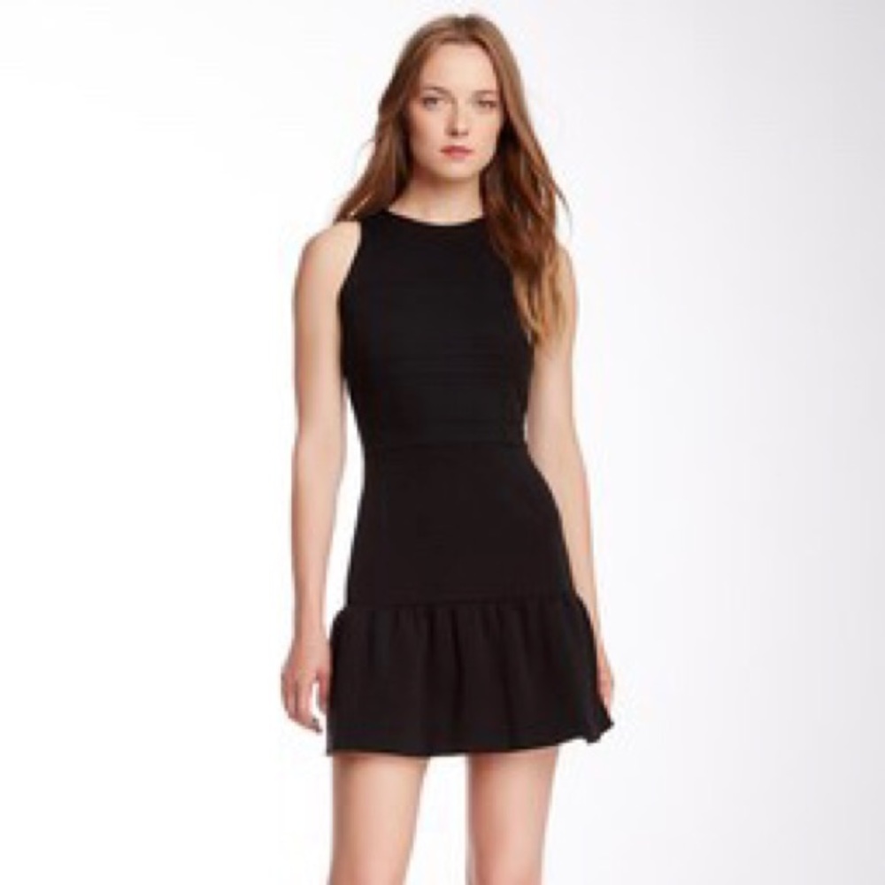 M Missoni Flared Hem Wool Blend Black Sleeveless Mini Dress 10